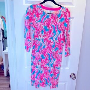 Lilly Pulitzer Pink and Blue Long Sleeve Dress